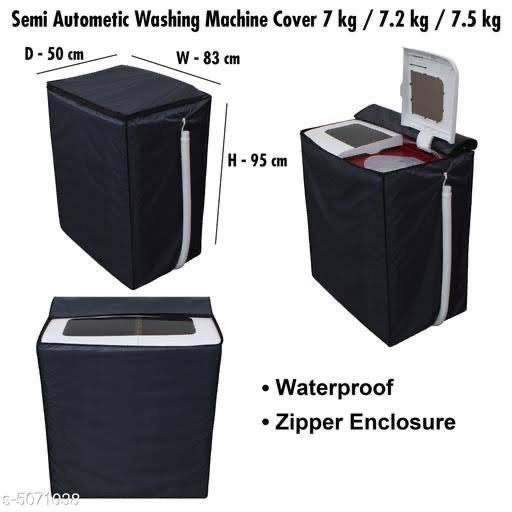 Twin Tub Waterproof Washing Machine Cover - Black