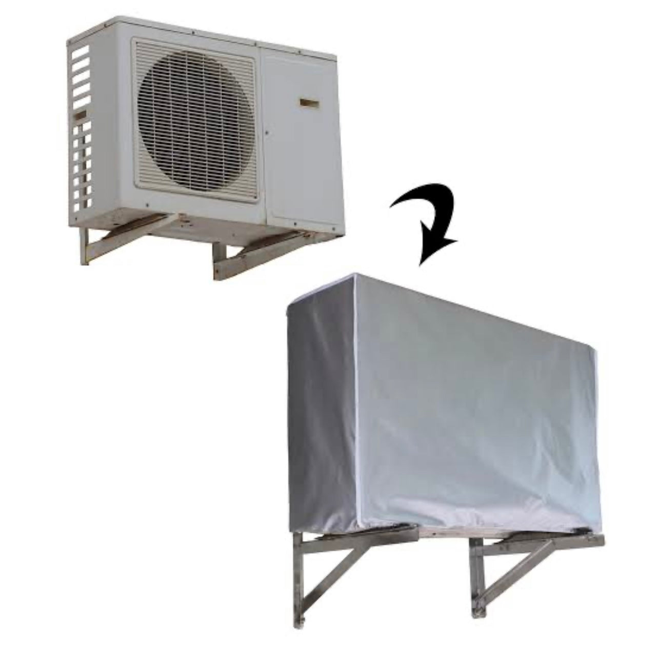 Printed Quilted AC Covers ( indoor + outdoor ) Grey