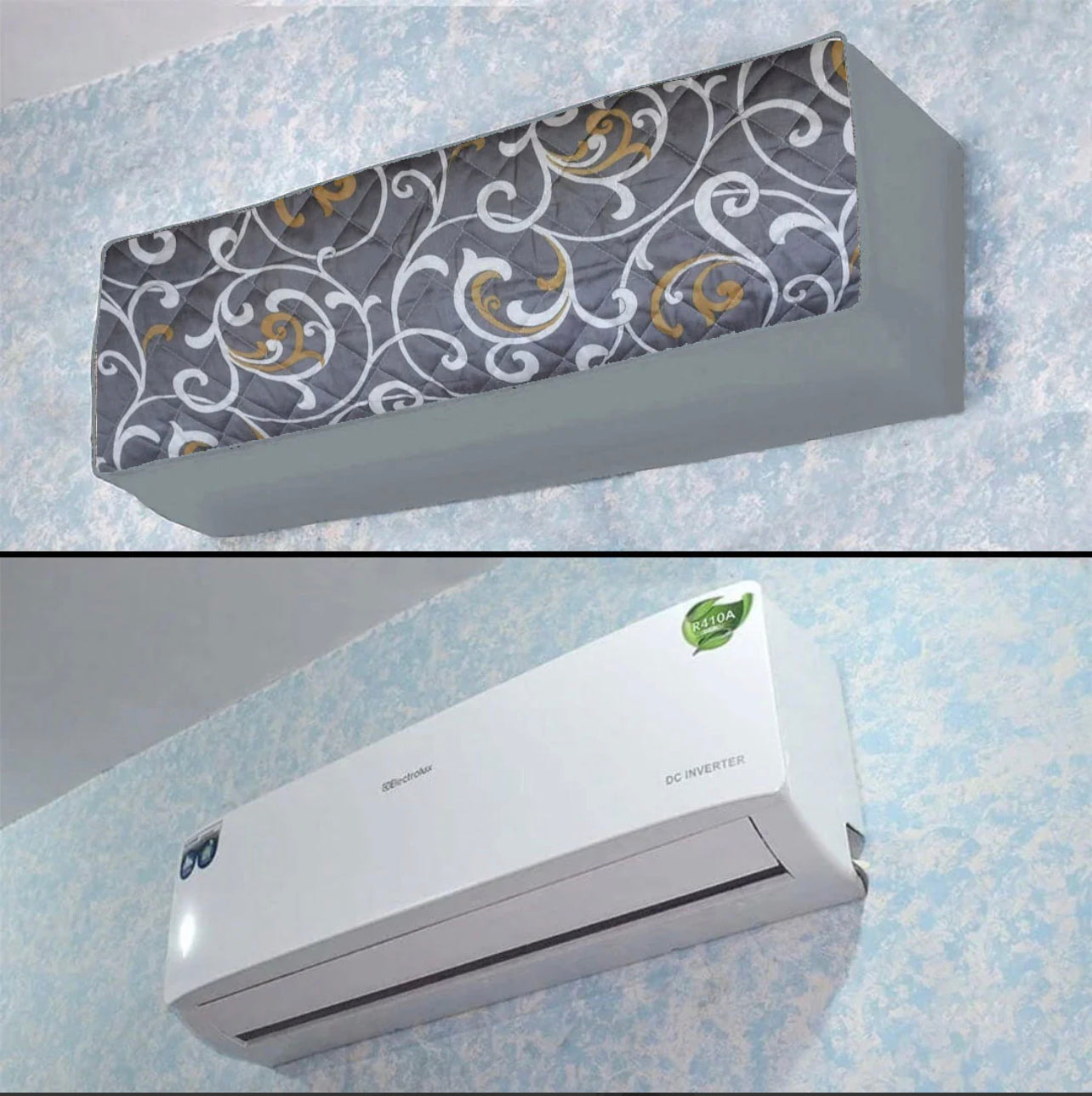 Printed Quilted AC Covers ( indoor + outdoor ) Grey